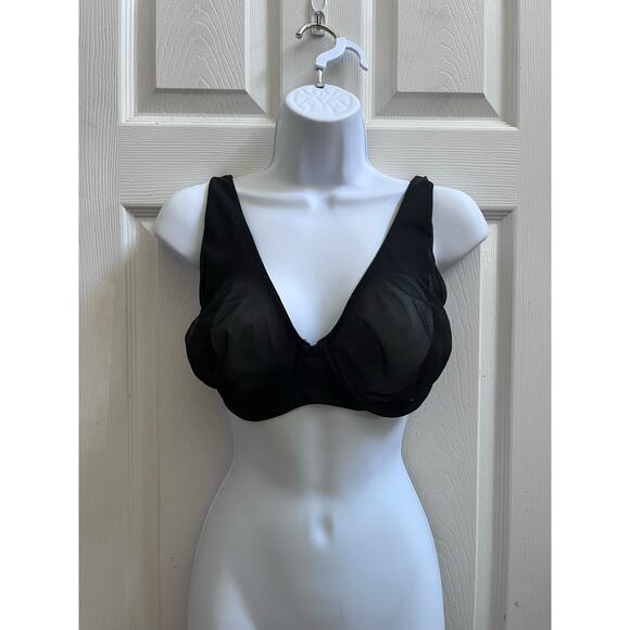 Nueskin New Black Sheer Unlined Mesh Underwired Bra Size 34 DDD - Picture 2 of 10